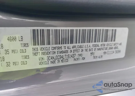 2020 Jeep Compass Limited 4X4 from USA, damaged, VIN 3C4NJDCB4LT151437